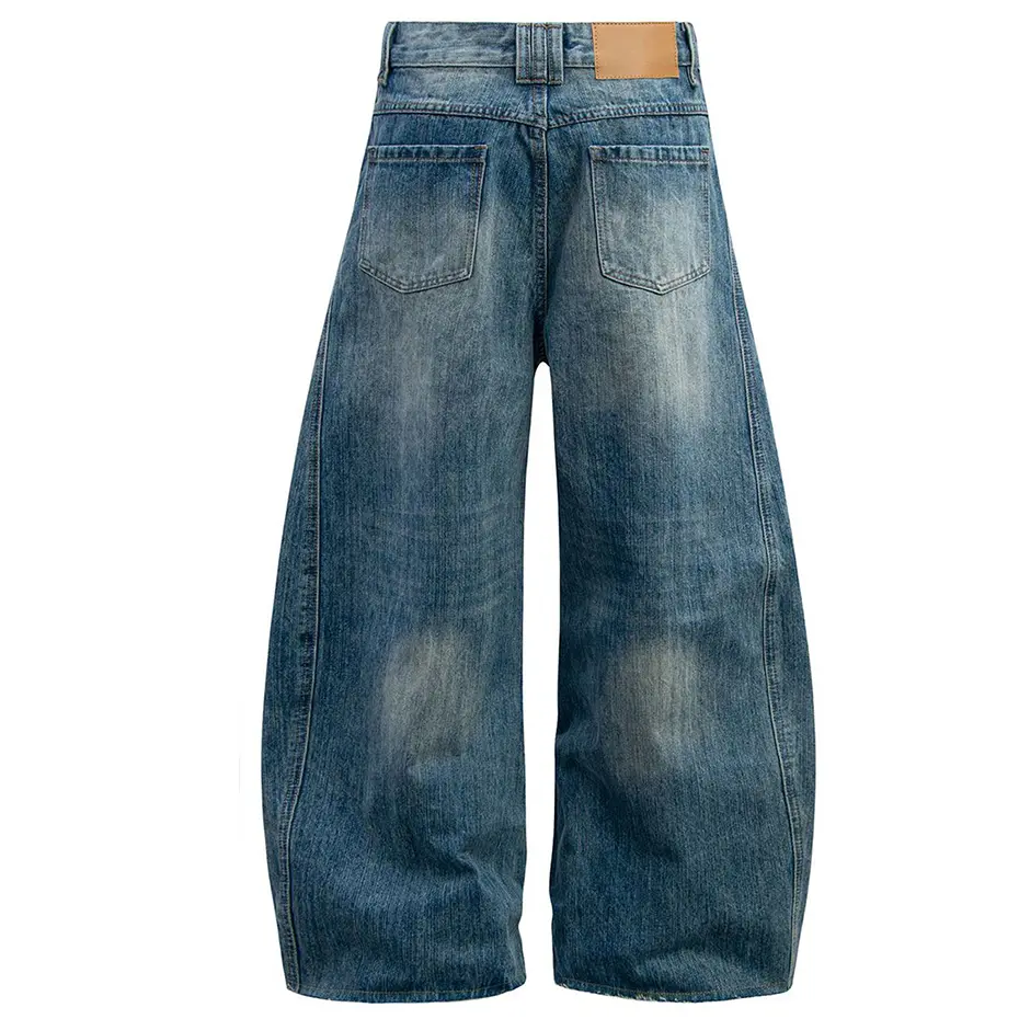 Streetwear Hip Hop Baggy Jeans Blue Loose Wide Leg Denim Pants Harajuku Oversized Y2K Jeans Trousers Unisex