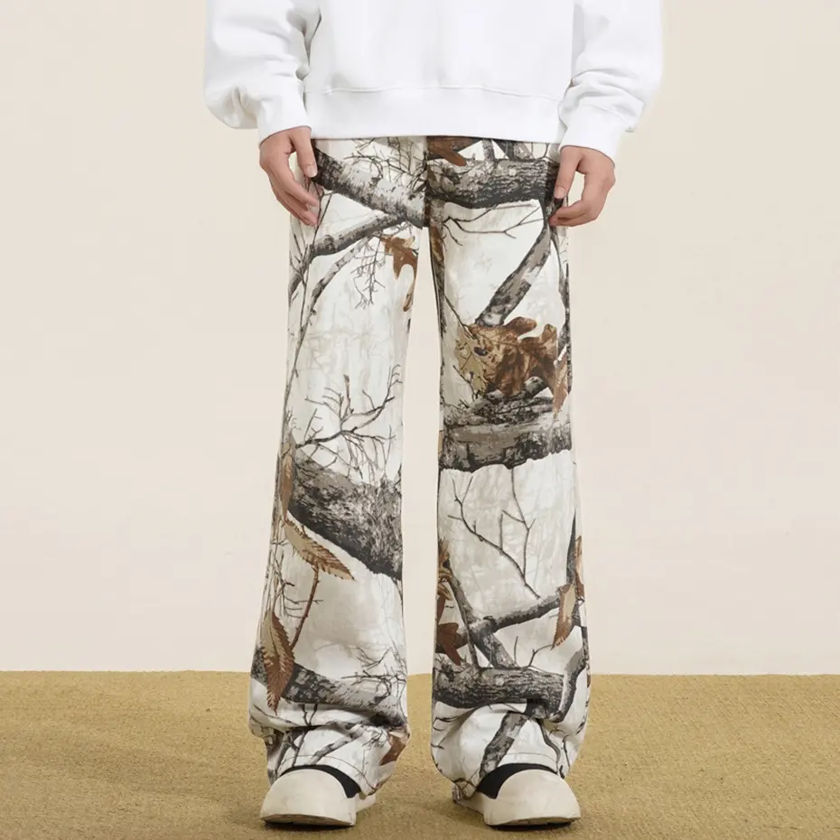 Twigs Graphic Jeans Men Streetwear Hip Hop Harajuku Baggy Jeans Loose Straight Denim Pants