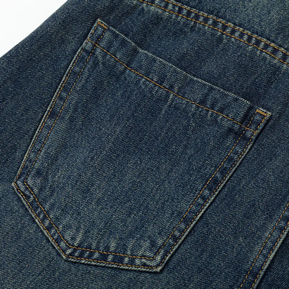 Men Vintage Wide Leg Baggy Jeans Blue Loose Casual Denim Pants Streetwear Harajuku Hip Hop Jeans Trousers for Male