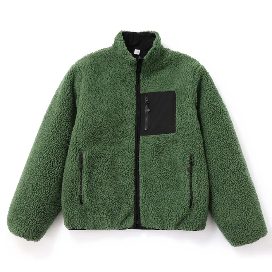 Streetwear Harajuku Winter Jackets Plush Fleece Coats Hip Hop Oversized Zipper Jacket No. 8 Billiard Patchwork Jacket Outwear
