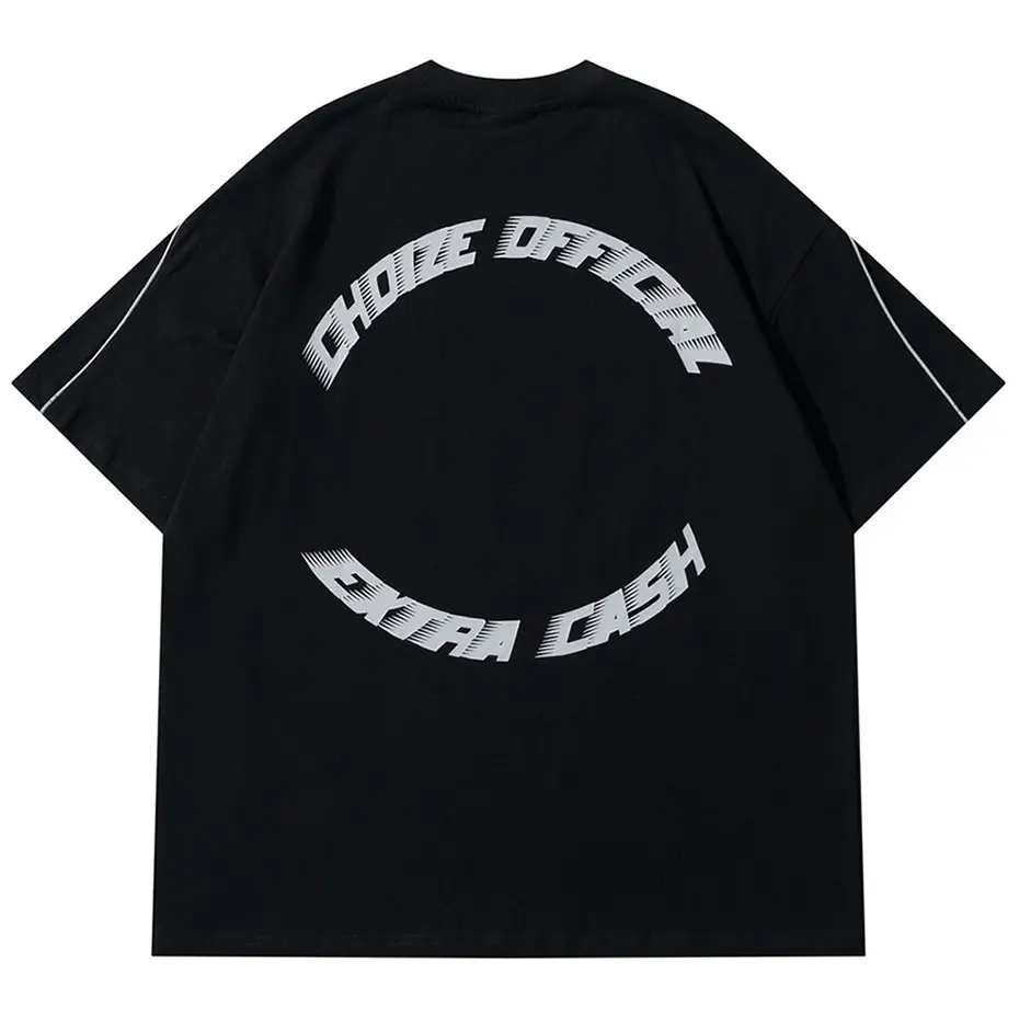 CHOIZE T Shirts Men Streetwear Hip Hop Oversized T-shirt Black White Loose Casual Cotton Tee Tops Hip Hop Tshirt Man
