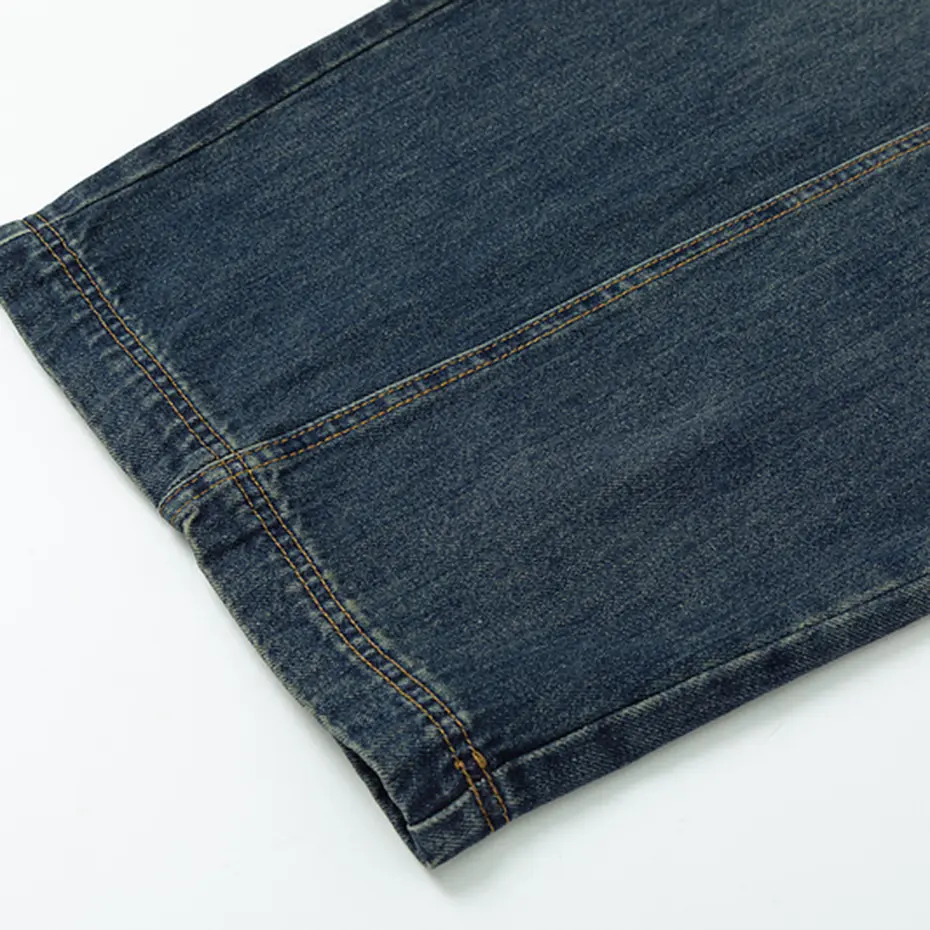 Men Vintage Wide Leg Baggy Jeans Blue Loose Casual Denim Pants Streetwear Harajuku Hip Hop Jeans Trousers for Male