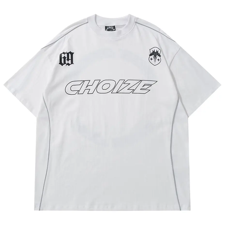 CHOIZE T Shirts Men Streetwear Hip Hop Oversized T-shirt Black White Loose Casual Cotton Tee Tops Hip Hop Tshirt Man