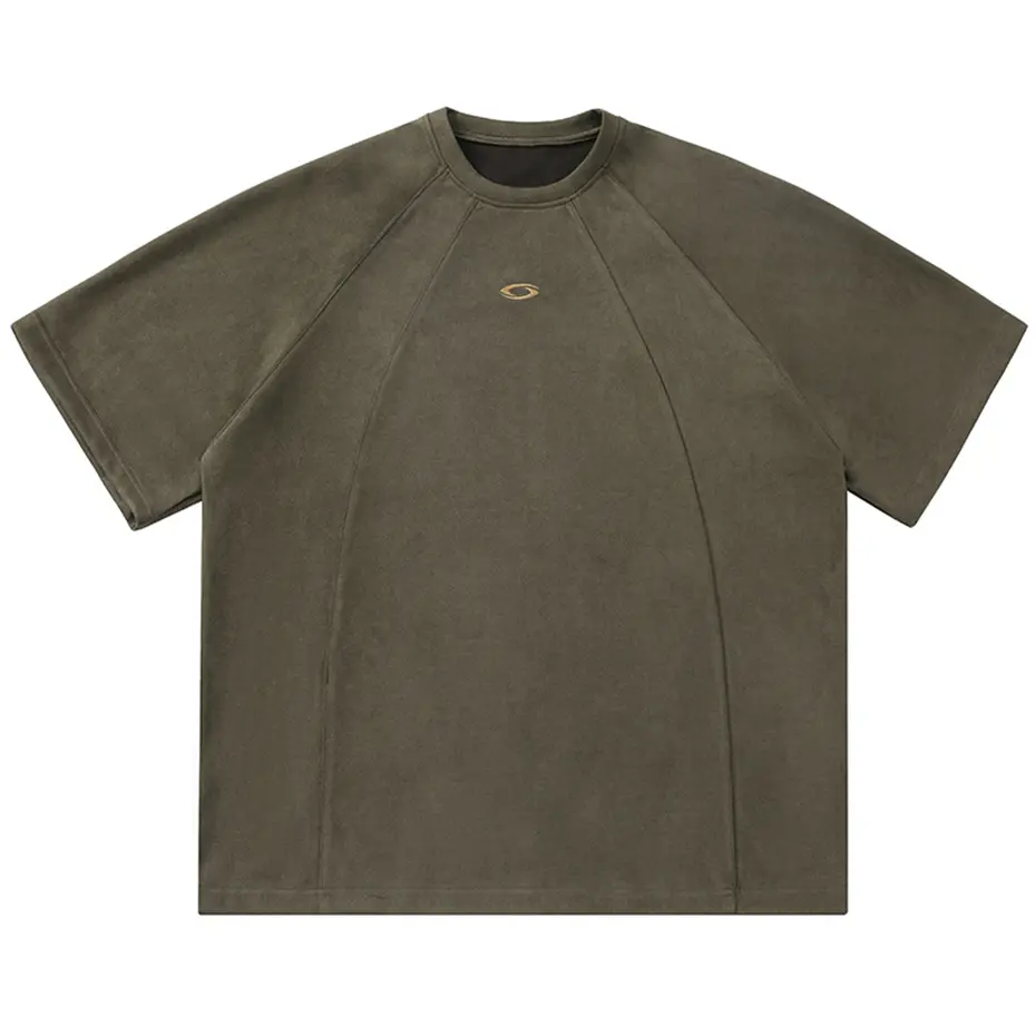 Vintage Suede T-shirts Men Streetwear Harajuku Hip Hop Oversized T Shirts Summer Casual Loose Tee Tops Tshirts