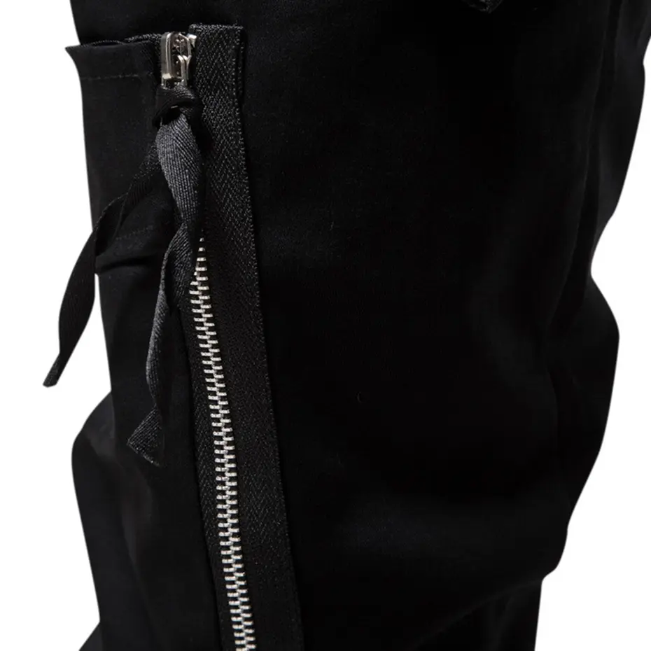 Men Y2K Cargo Pants Zipper Pocket Tactical Techwear Ninja Jogger Pants Black Fashion Streetwear Pants Punk Sweatpants Trousers