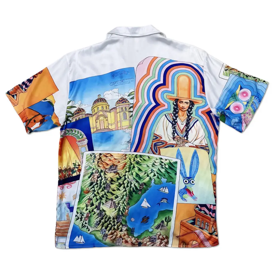 Men Summer Graphic Shirts Short Sleeve Button Up Blouse Streetwear Harajuku Hip Hop Shirts