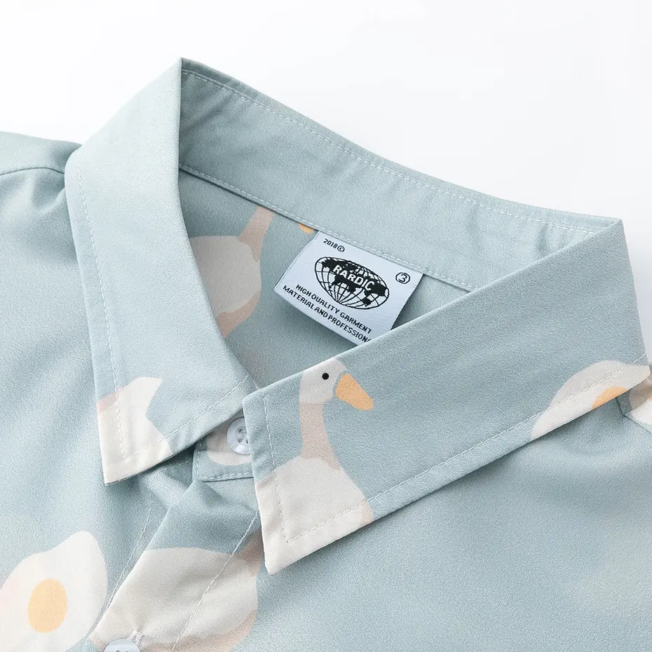 Men Streetwear Shirt Funny Duck Egg Graphic Hawaiian Shirt Aloha Hip Hop Summer Casual Street Beach Shirt Short Sleeve Blouse