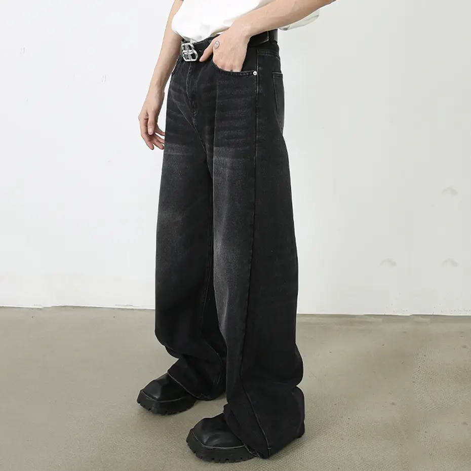 Vintage Baggy Jeans Men Black Blue Loose Straight Denim Pants Streetwear Retro Jeans Trousers Hip Hop Harajuku
