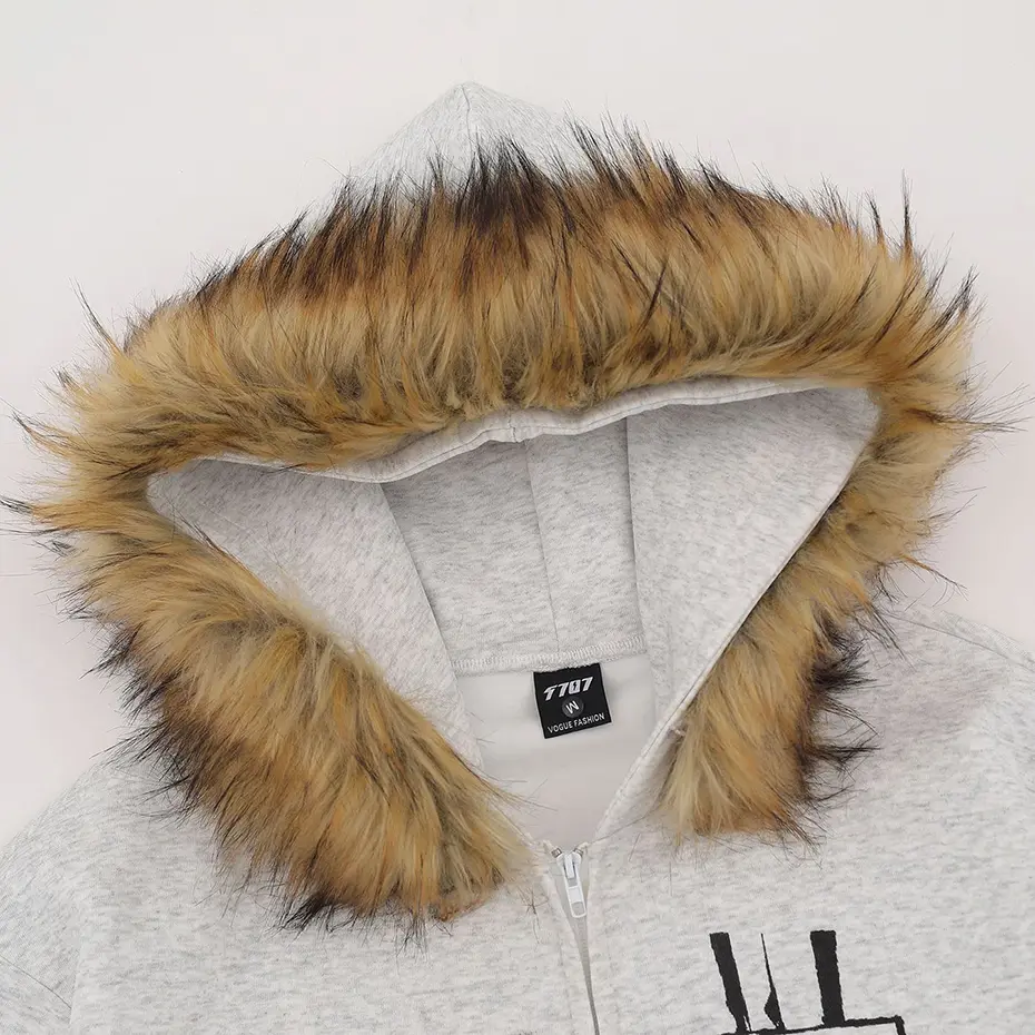 Fur Collr Hoodies Jackets Streetwear Harajuku Oversized Hip Hop Hoodies Hooded Sweatshirts Casual Loose Hoodies
