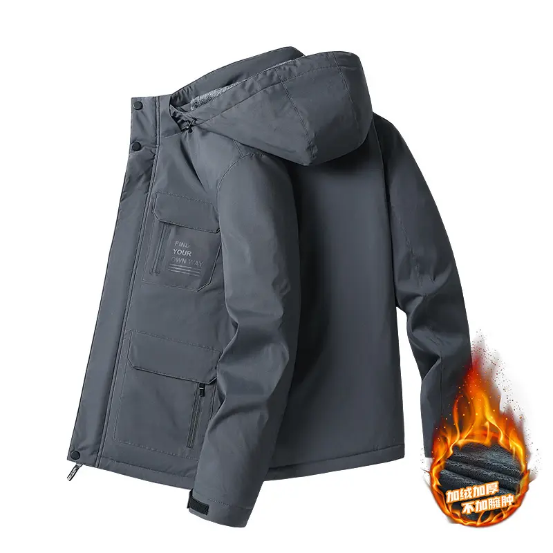 New Fashion Men Hooded Fleece Down Jackets Casual Warm Parkas Good Quality Male Thicker Winter Coats Man Warm Jackets Size 5XL