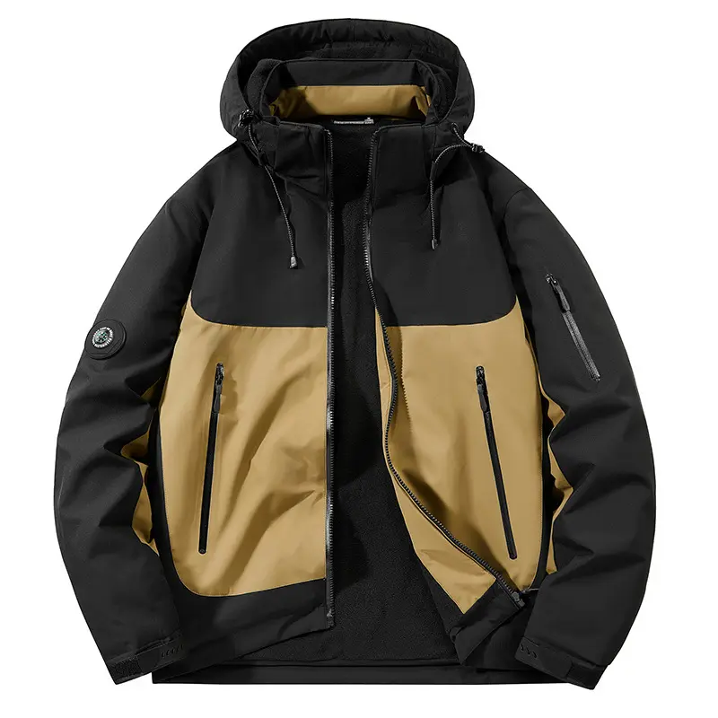 New Winter Men Outdoor Hooded Down Jackets Windproof Rainproof Fleece Warm Parkas Male Thicker Casual Coats Man Jackets Size 5XL
