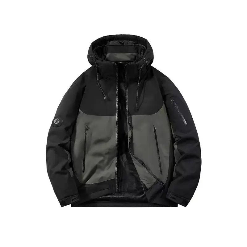 New Winter Men Outdoor Hooded Down Jackets Windproof Rainproof Fleece Warm Parkas Male Thicker Casual Coats Man Jackets Size 5XL