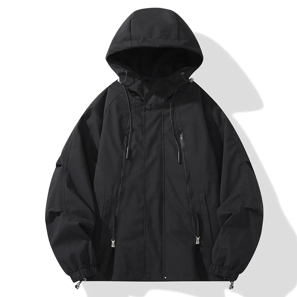 Men Outdoor Hooded Windproof Mountaineering Jackets New Autumn Man Multiple Pockets Cargo Coats Male Casual Tooling Jackets 4XL