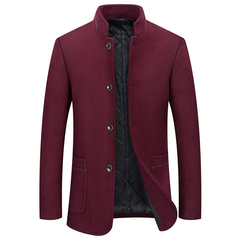 New Winter Men Stand-up Collar Business Casual Woollen Trench Coats Male Cashmere Blazers Jackets Suits Coats Overcoats size 5XL