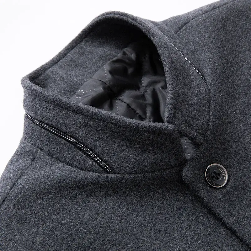 New Winter Men Stand-up Collar Business Casual Woollen Trench Coats Male Cashmere Blazers Jackets Suits Coats Overcoats size 5XL