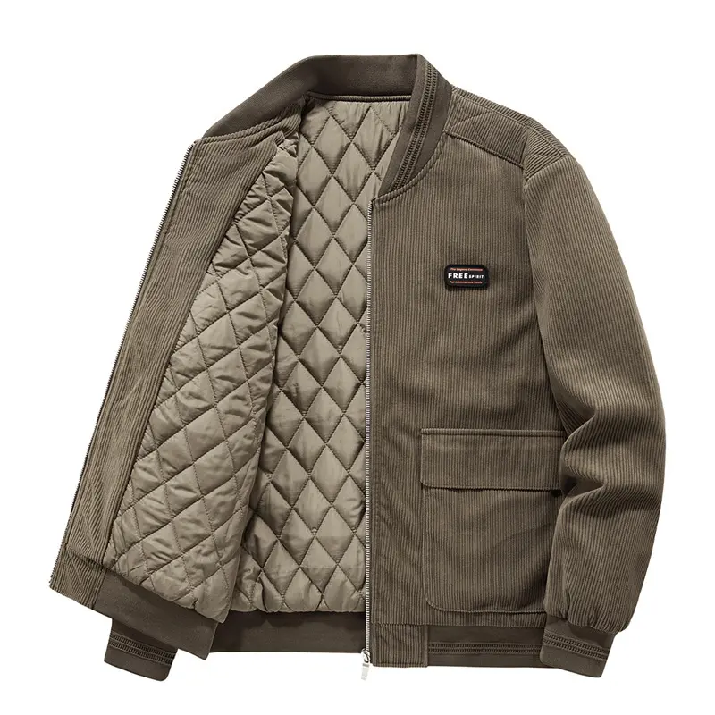 New Fashion Baseball Jackets Men Winter Corduroy Casual Dowm Jackets Man Multiple Pockets Cargo Coats Male Loose Warm Parkas 4XL