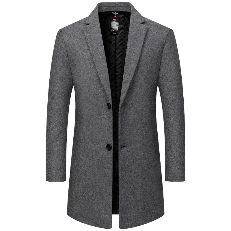 New Winter Men Business Casual Trench Coats Long Jackets Overcoats Male Cashmere Trench Coats Man Woolen Blends Coats Size 5XL
