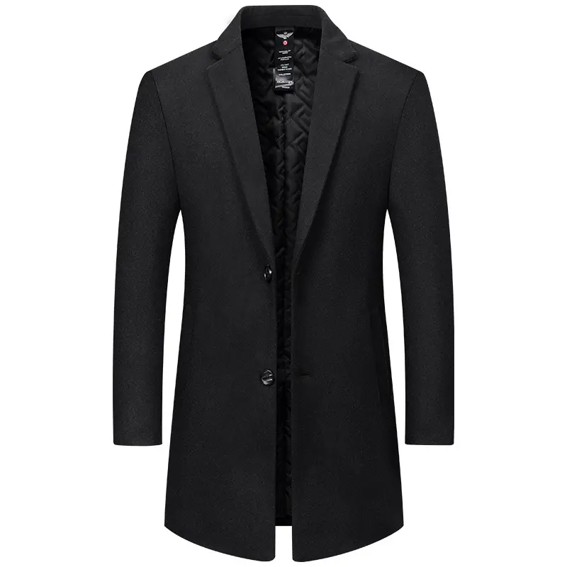 New Winter Men Business Casual Trench Coats Long Jackets Overcoats Male Cashmere Trench Coats Man Woolen Blends Coats Size 5XL