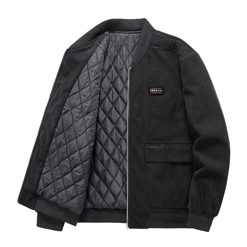 New Fashion Baseball Jackets Men Winter Corduroy Casual Dowm Jackets Man Multiple Pockets Cargo Coats Male Loose Warm Parkas 4XL