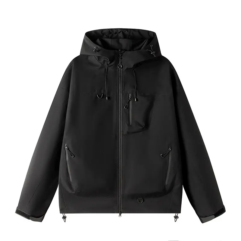 New Spring Men Outdoor Hooded Jackets Male Windproof and Rainproof Travel Jackets Sport Coats Couple Mountaineering Suit Size3XL