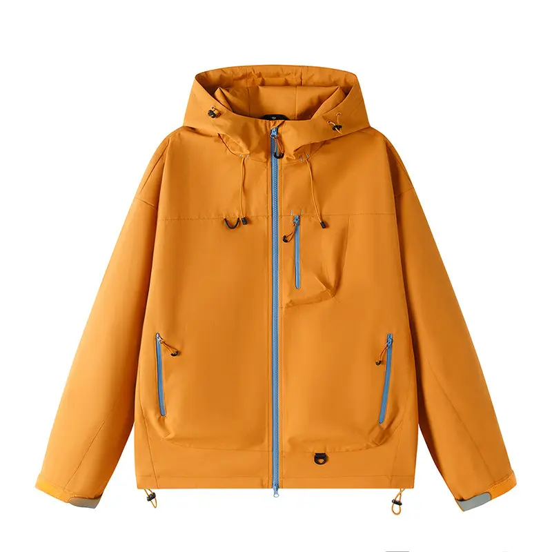 New Spring Men Outdoor Hooded Jackets Male Windproof and Rainproof Travel Jackets Sport Coats Couple Mountaineering Suit Size3XL