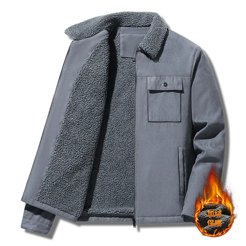 New Winter Men Fleece Suede Coats Down Jackets Casual Jaquetas New Fashion Male Thicker Warm Parkas Short Cargo Jackets Size 5XL