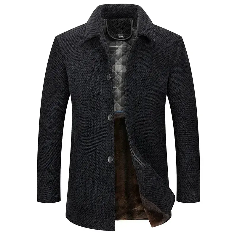 Men Business Casual Woollen Trench Coats New Winter Male Fleece Warm Cashmere Blazers Jackets Suits Coats Overcoats Size 5XL