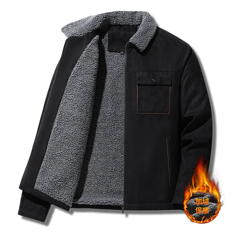 New Winter Men Fleece Suede Coats Down Jackets Casual Jaquetas New Fashion Male Thicker Warm Parkas Short Cargo Jackets Size 5XL