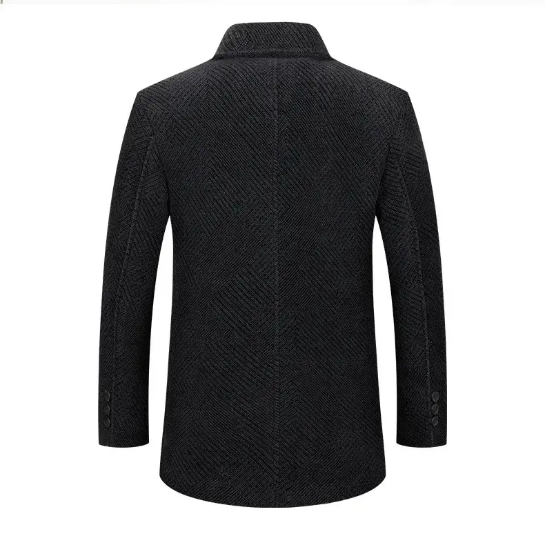 Men Business Casual Woollen Trench Coats New Winter Male Fleece Warm Cashmere Blazers Jackets Suits Coats Overcoats Size 5XL