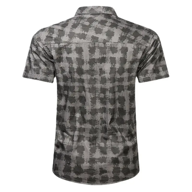 New Summer Men Thin Short Sleeved Casual Shirts High Quality Male Cotton Plaid Comfortable Daily Shirts Fashion Clothing Size 5X