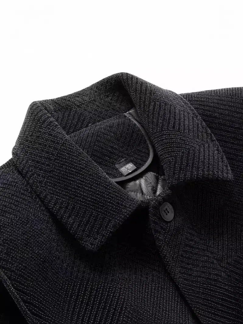 Men Business Casual Woollen Trench Coats New Winter Male Fleece Warm Cashmere Blazers Jackets Suits Coats Overcoats Size 5XL