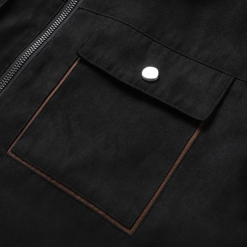 New Winter Men Fleece Suede Coats Down Jackets Casual Jaquetas New Fashion Male Thicker Warm Parkas Short Cargo Jackets Size 5XL