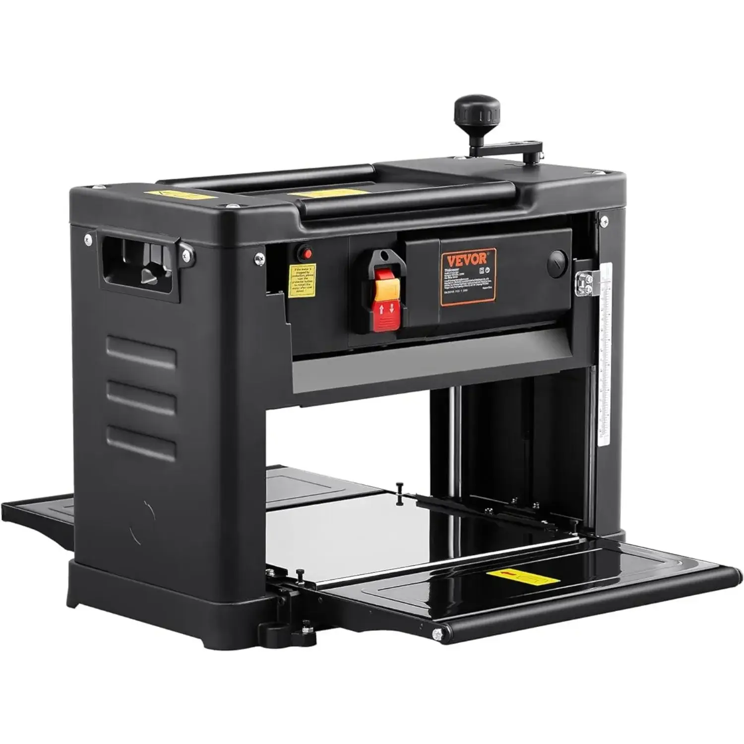 Thickness Planer, Two-Blade, 13" W Worktable Benchtop Planer, 15-A 1800W Powerful Motor, 12" Infeeding Table