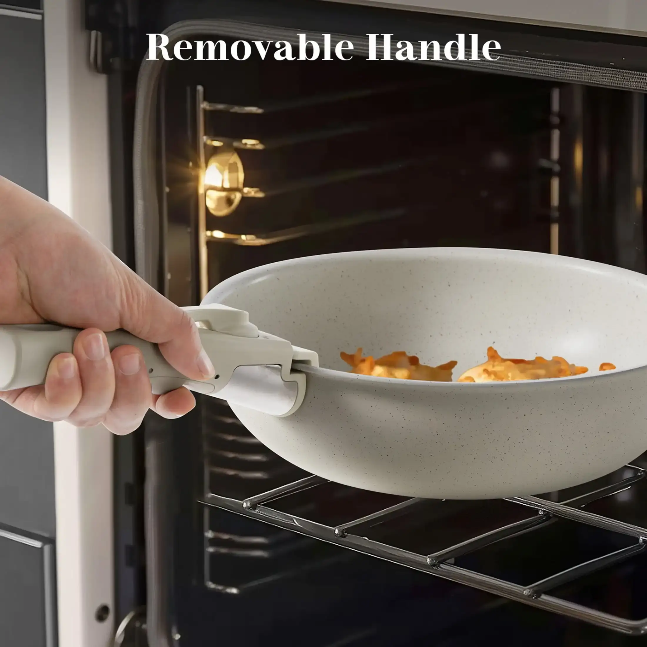 12pcs Non-Stick Cookware Set, Pots and Pans Set with Detachable Handle for Kitchen