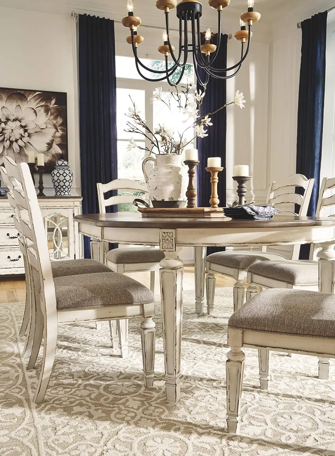 Realyn Dining Room Upholstered Chair 2 Count, Antique White
