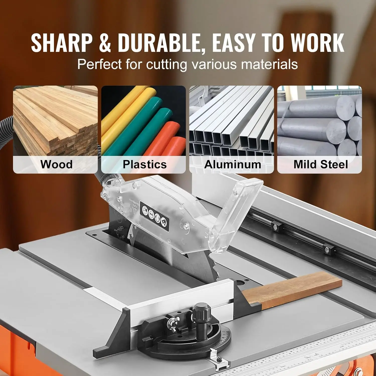 Table Saw with Stand, 10-inch 15-Amp,25-in Max Rip Capacity,Cutting Speed up to 5000RPM,40T Blade,Woodworking & Furniture Making
