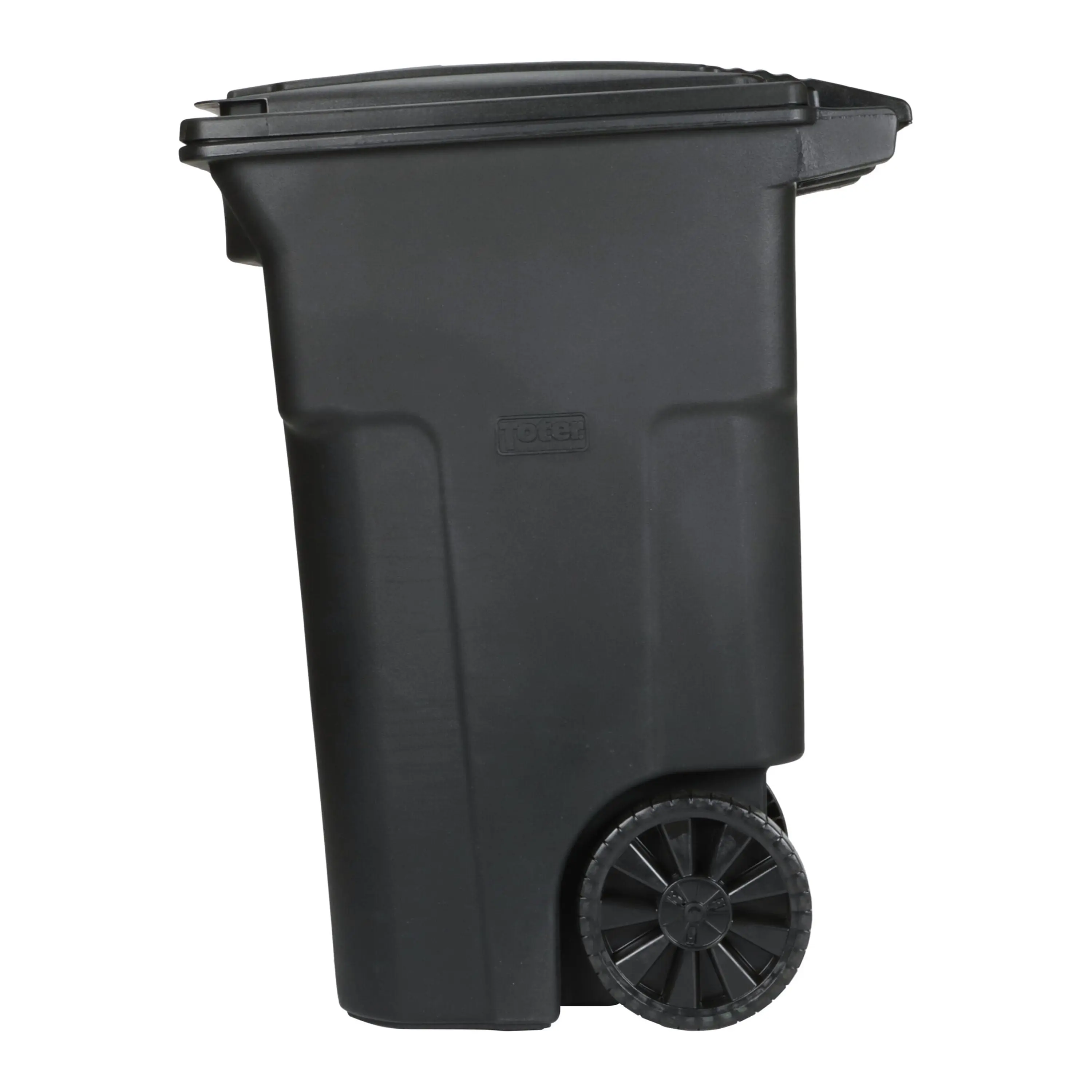 64 gallon black garbage can with wheels and lid