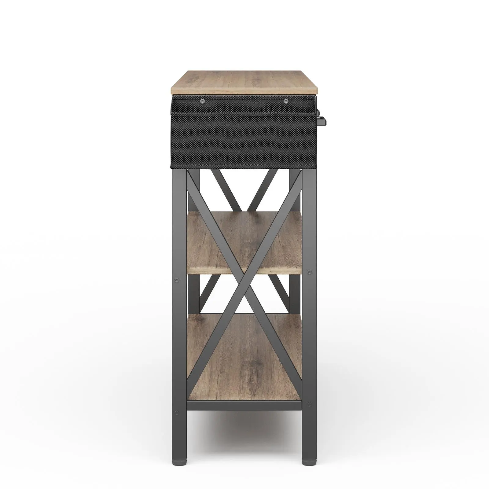 Grey Entryway Table, 47" Console Table with Drawers, Narrow Sofa Table End Table with 3 Drawers for Foyer