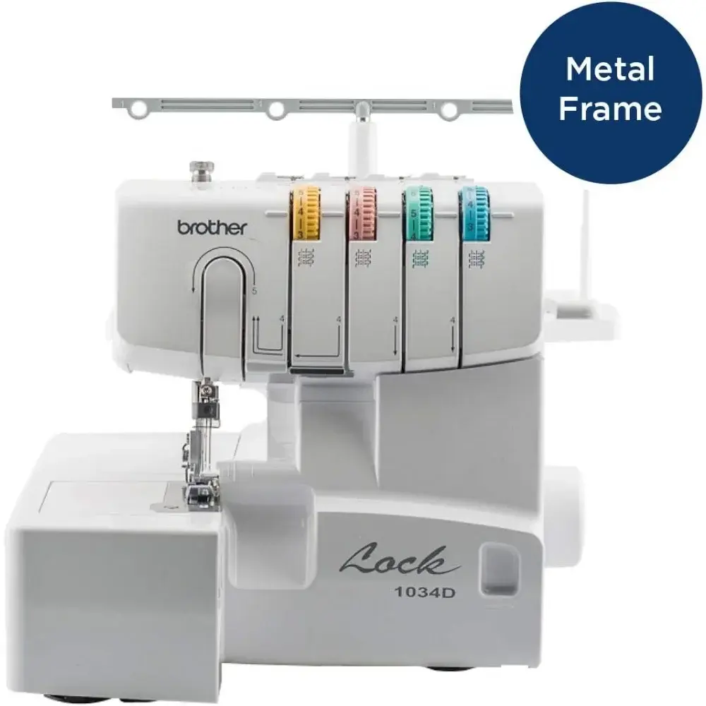 Serger, 1034D, Heavy-Duty Metal Frame Overlock Machine, 1,300 Stitches Per Minute, Removeable Trim Trap