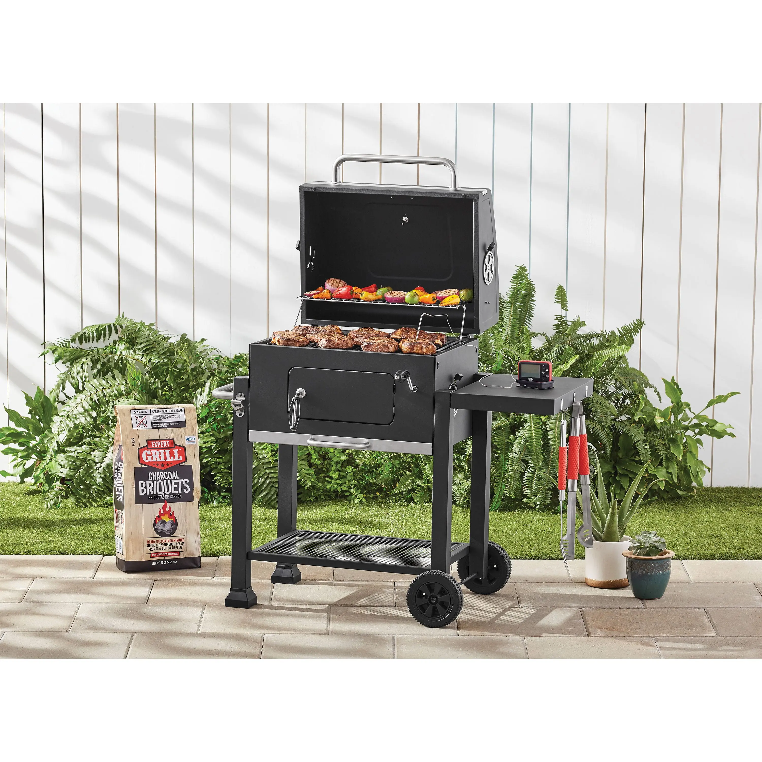 Heavy Duty 24-inch Charcoal Grill, Black
