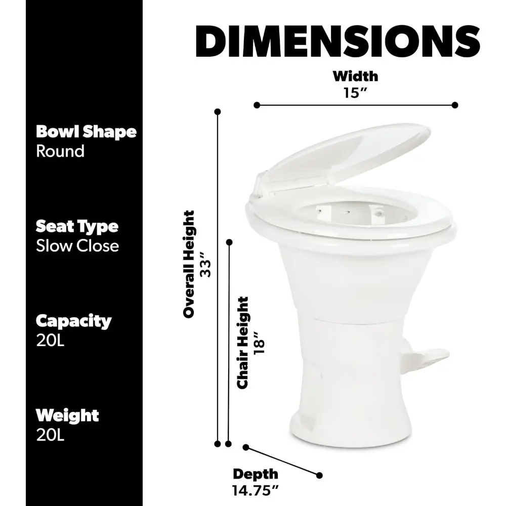 310 Standard Toilet - White, Oblong Shape, Lightweight and Efficient with Pressure-Enhanced PowerFlush and Slow Close Seat Cove
