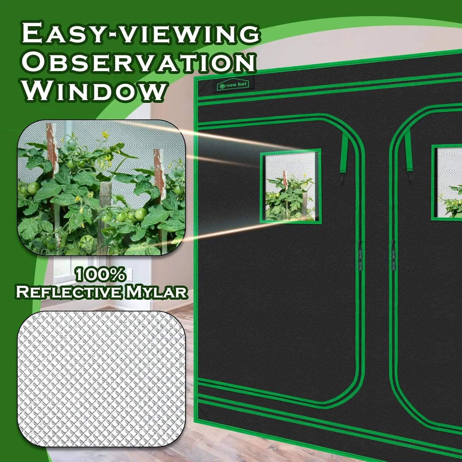 Grow Tent 96"x48"x78" 600D Mylar Hydroponic Indoor Grow Tent withObservation Window, Removabl Floor Tray and Tool Bagfor Indoor
