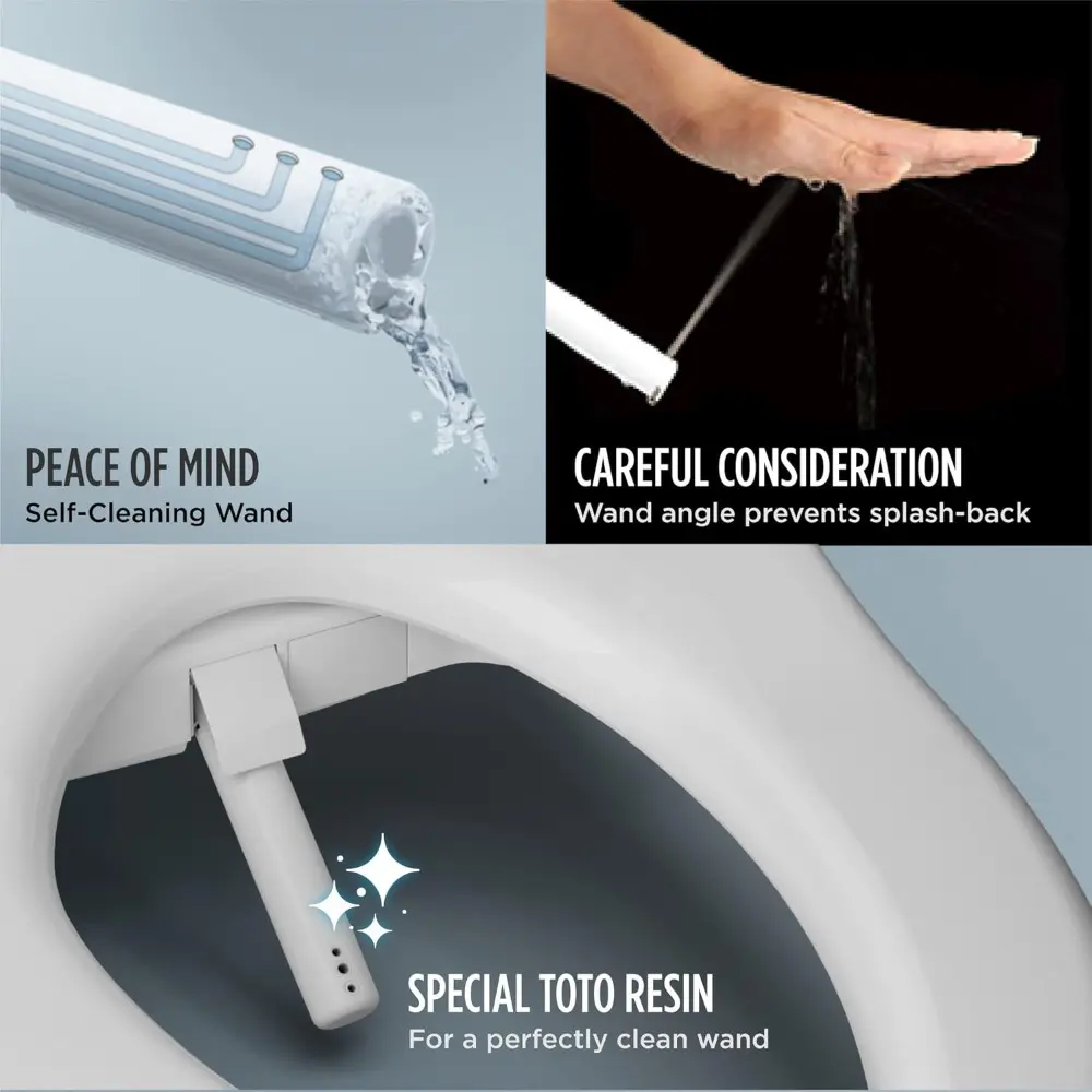 WASHLET A2 Electronic Bidet Toilet Seat with Heated Seat and SoftClose Lid, Elongated, Cotton White - SW3004#01