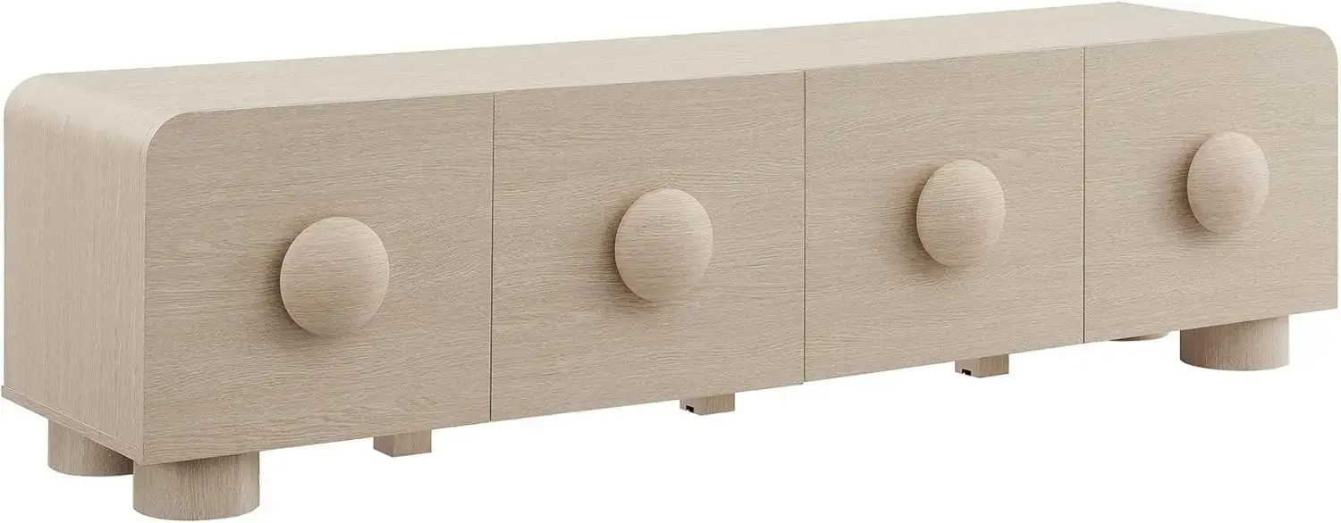Sonnet 69" Retro Modern Low TV Stand in Ash