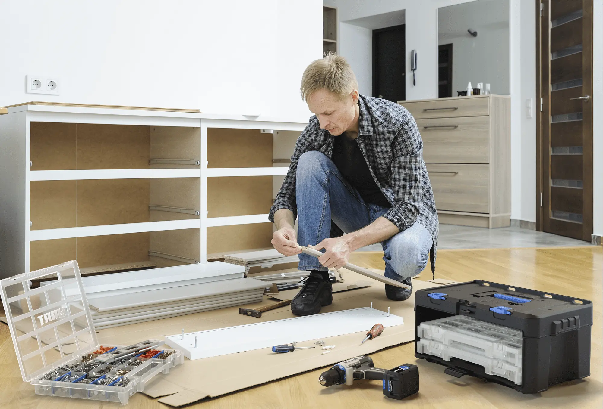 Stack System 3 Case Organizer for Parts and Tools, Integrates with the Modular Storage System