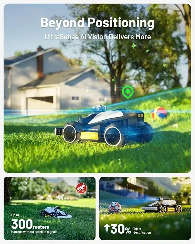 LUBA Mini AWD 800 Robot Lawn Mower, Max. 0.25 Acre with 4G, All-Wheel-Drive for 80% Slope, Reception 0.2 Acre