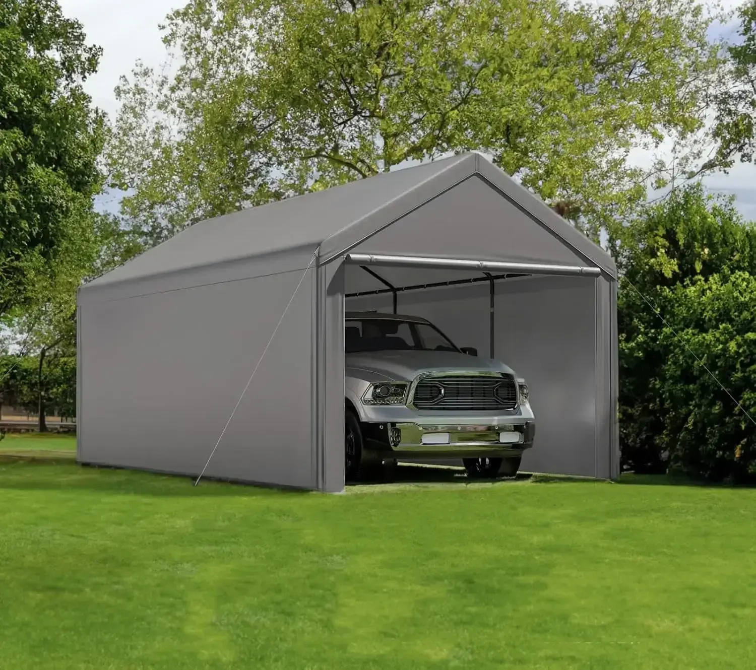 Carport 10x20 Ft Heavy Duty Canopy Steel Canopy Storage Shed,Portable Garage Party Tent, All-Season Tarp for Carport (Grey)