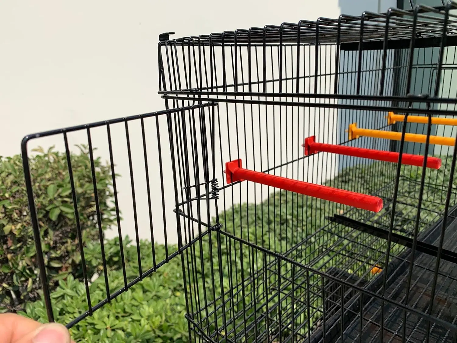 Set of 4 Stackable Breeding Bird Cage for Canary Finch Small Birds (Black)