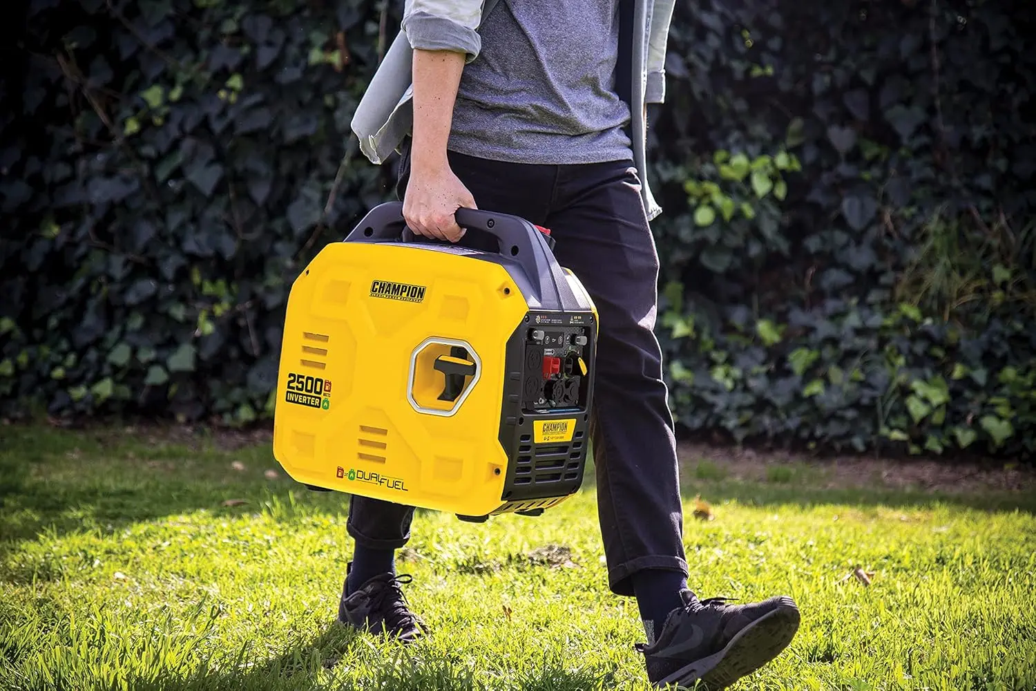 2500-Watt Dual Fuel Ultralight Portable Inverter Generator with Quiet Technology and CO Shield