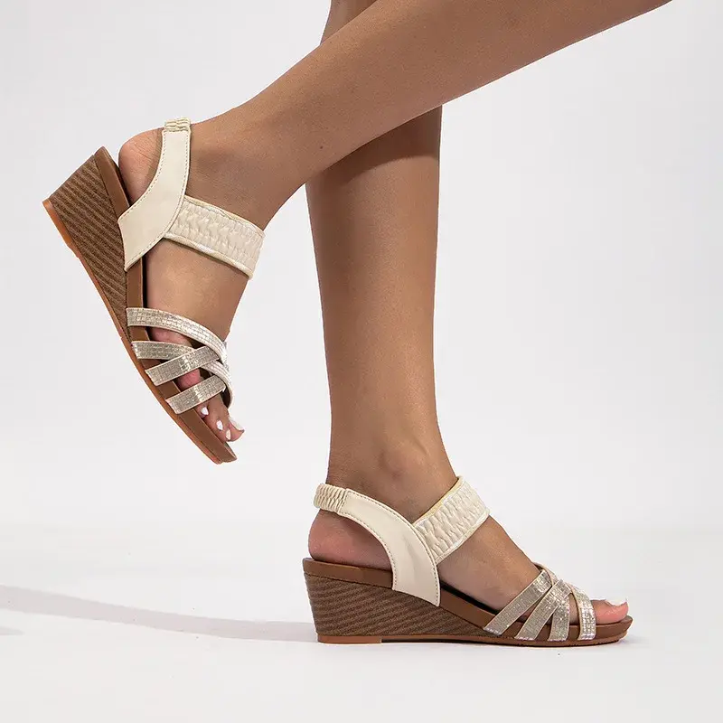 XIHAHA Women's Wedge Sandals Peep Toe Shoes Woman Platform Fashion 4.5cm Cool Summer Girl High Heel dances Shoes Female